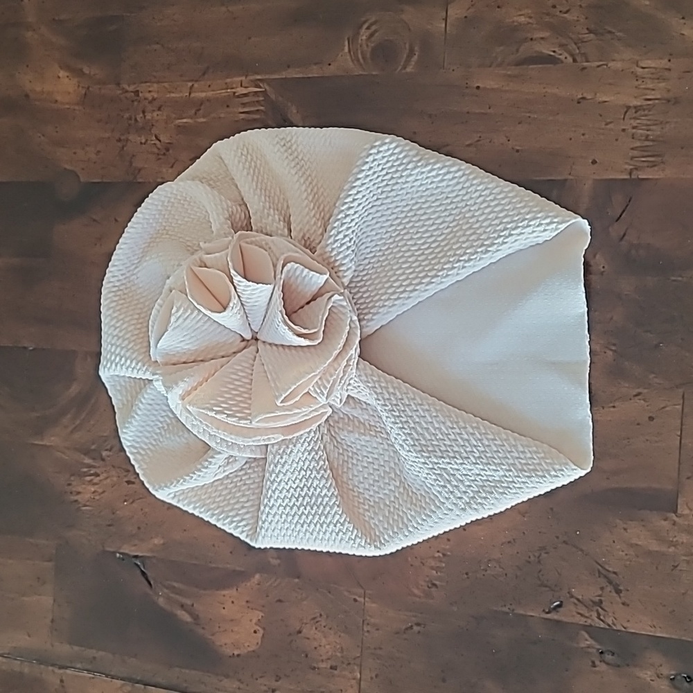 Baby Girl Elastic Turban Light Tan Waffles Headband Hair Accessories